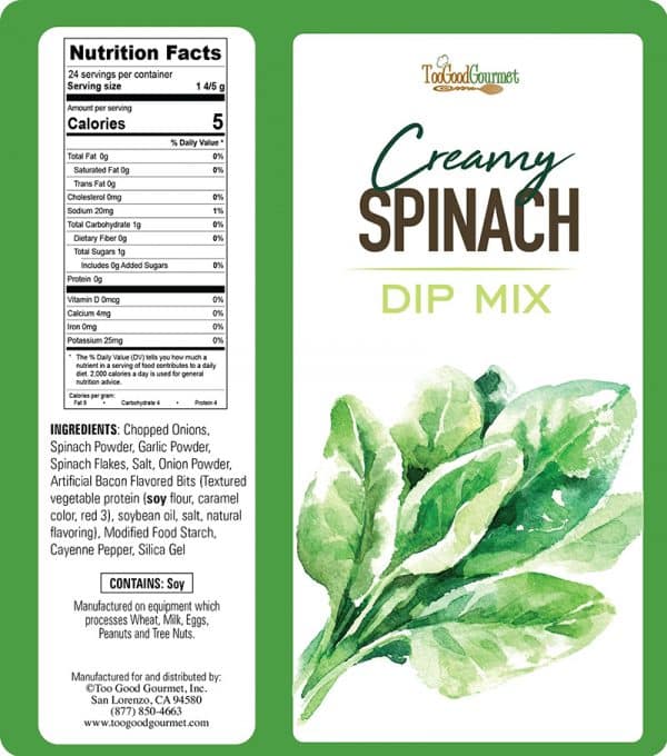 Creamy Spinach Dip Mix